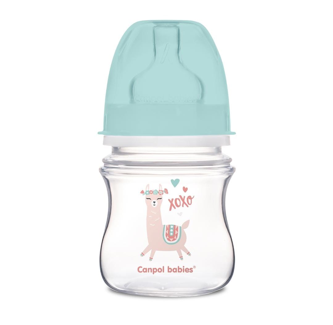 CANPOL BABIES- Anti-Colic Wide Neck Bottle with Exotic Animals Painting- 120Ml