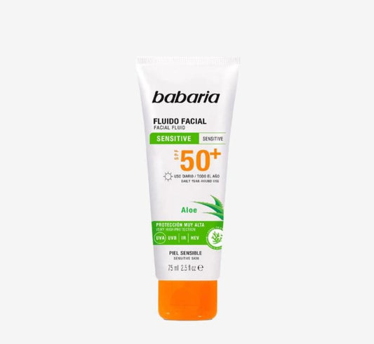 BABARIA- Facial fluid 50+spf with Aloe vera- 75Ml