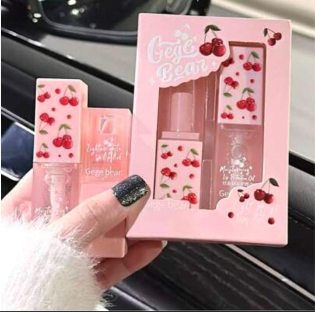 Gege Bear Lip Gloss & Lipstick Set