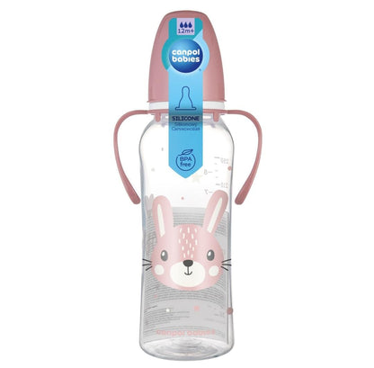 CANPOL BABIES- Standard Narrow Neck Bottle Cute Animals with Handles- 250Ml