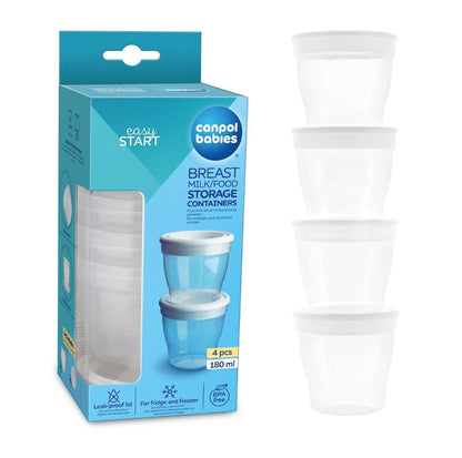 CANPOL BABIES- Breast Milk Food Storage Containers- 4 Pcs- 180Ml