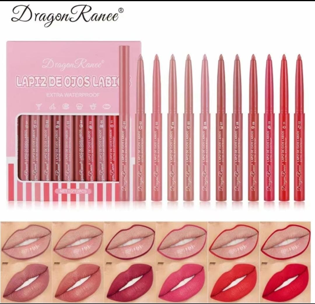 DragonRanee  Matte Lip Liner – 12 Colors Set