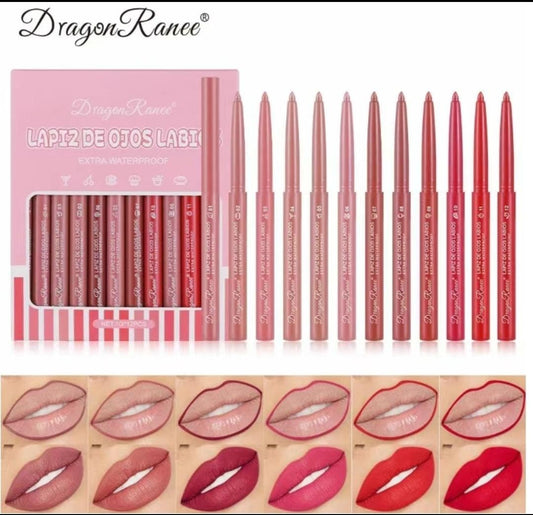 DragonRanee  Matte Lip Liner – 12 Colors Set