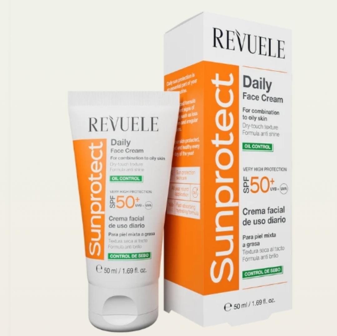 REVUELE- Sun Protect Daily Face Cream– Oil Control, SPF 50+ -50ml