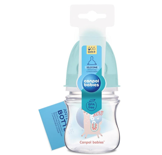 CANPOL BABIES- Anti-Colic Wide Neck Bottle with Exotic Animals Painting- 120Ml