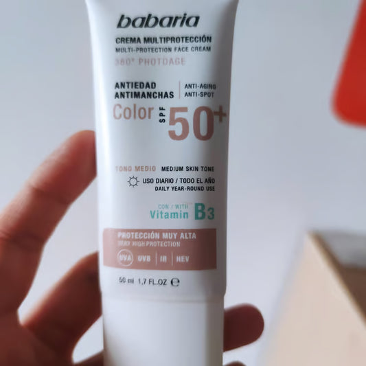 BABARIA- Multi-Protection Face Cream SPF 50+ with Colo